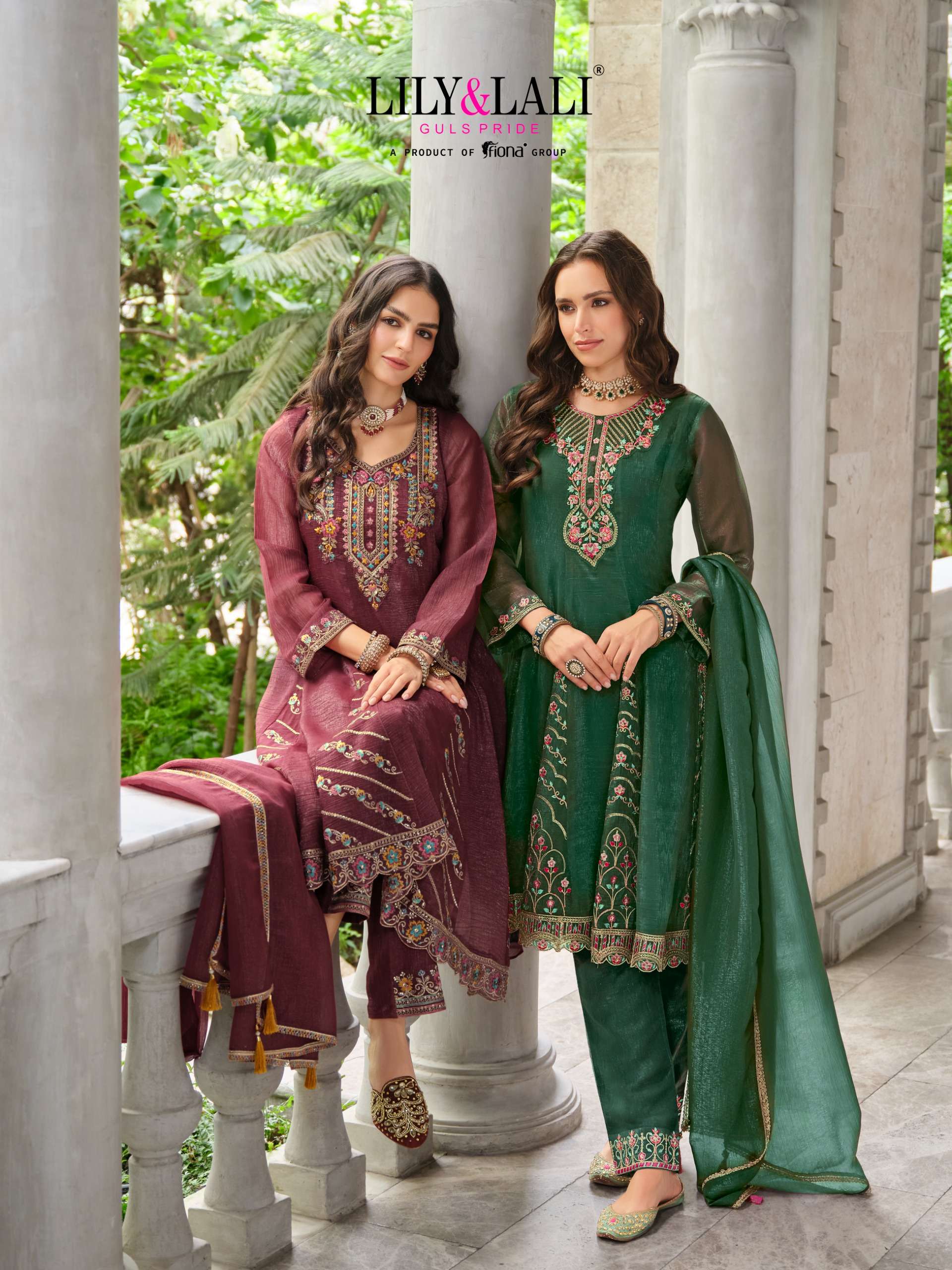 LILY & LALI AASMA FESTIVAL COLLECTION SILK WITH KALI WORK SUIT WHOLESALER SHOP
